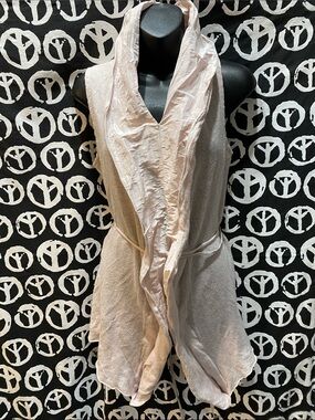 CREA CONCEPT Light Blush Draped Open Front Sweater Vest SZ S